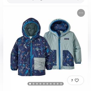 Patagonia Kids' Reversible Jacket in Blue and Gray